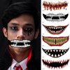 KSTBJN Halloween Temporary Tattoos, Horror Mouth Halloween Temporary Stickers 10 Sheets Prank Makeup Face Decals Halloween Clown Bloody Mouth Fake Tattoos Prank Props for Halloween Party Decorations