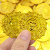 Pirate Gold Coins Plastic Set of 100, Pirate Treasure Hunt Coins Toys Party Favors Fake Gold Coins Toys Pirate Party Supplies Pirate Adventure Themed Party Favors