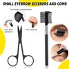 8 In 1 Eyebrow Grooming Kit, Multipurpose Exfoliating Dermaplaning Tool, Male And Female Facial Razor Facial Trimming Razor Eyebrow Brush Scissors Tweezers Tool