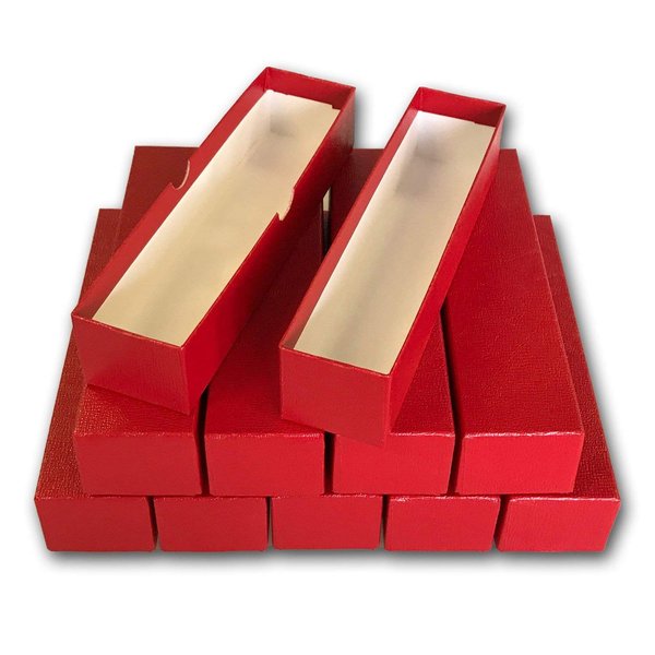 Guardhouse 9" Single Row Storage Box for 2" Paper and Plastic Coin Holders 10 Pack Red
