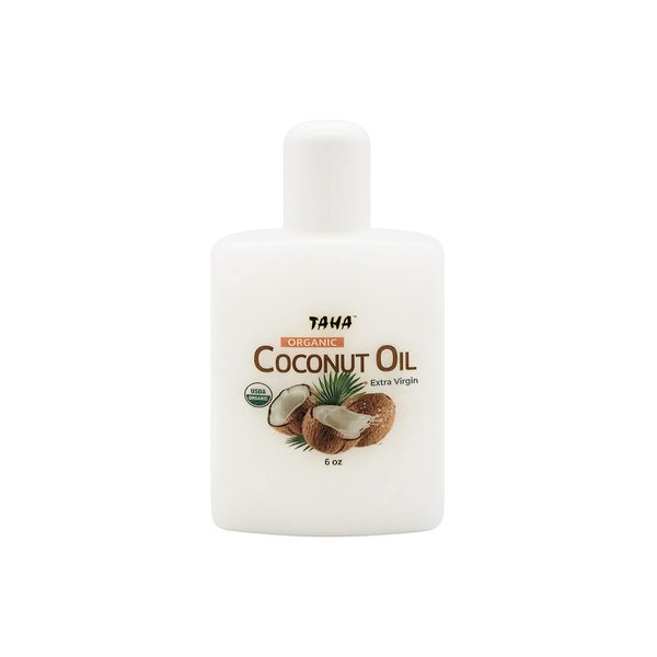 TAHA Coconut Oil, Extra Virgin, All-in-One Nourishment for Hair & Body, Protecting & Moisturizing – Great for Sensitive Skin, Natural Scent, 6 Oz (Pack of 1)