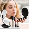KEDSUM Upgraded Rechargeable Travel Makeup Mirror with Light, 1X/10X Magnifying Mirror with Light, Compact Travel Mirror with LED Lighted, Double Sided Folding Vanity Mirror, Daylight, Portable