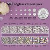BELLEBOOST Glass Rhinestones for Crafting, 2100 PCS 2-6mm Flatback AB & Clear Crystal Gems for Crafts Nails Bling Face Makeup with Wax Pencil and Dotting Tools