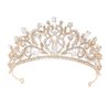 Woeoe Crystal Women Wedding Tiara Gold Rhinestone Bridal Crown Princess Tiara Headband Costume Birthday Party Hair Accessories