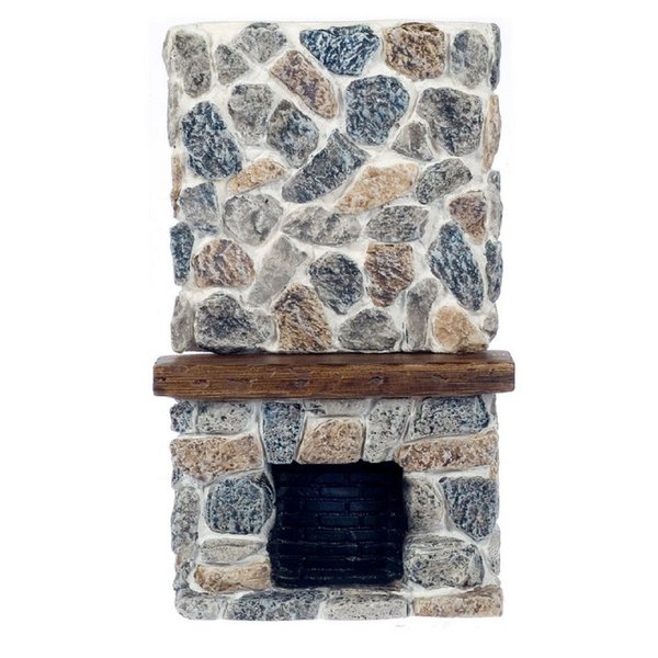 Dollhouse Miniature Ceiling Stone Fireplace
