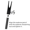 Eyebrow Pencil Sharpening Tool, Eyebrow Sharpening Tool Makeup Sharpener Firmly Fixing Adjust Screw Eyebrow Pencil Sharpener Aid Sharpener Lip Liner Eyebrow and Pencils (Black)