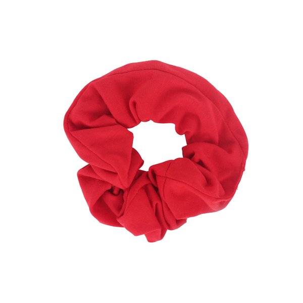 Jumbo Cotton Scrunchie Hair Tie - Red