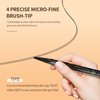 Music Flower eyebrow pencil,Dual-Ended Microfilling Eyebrow Pen, Liquid Eyebrow Pen with 4 Micro Brush-Tip Applicator & Brow Defining Eyebrow Pencil with Precision Tip (Black)