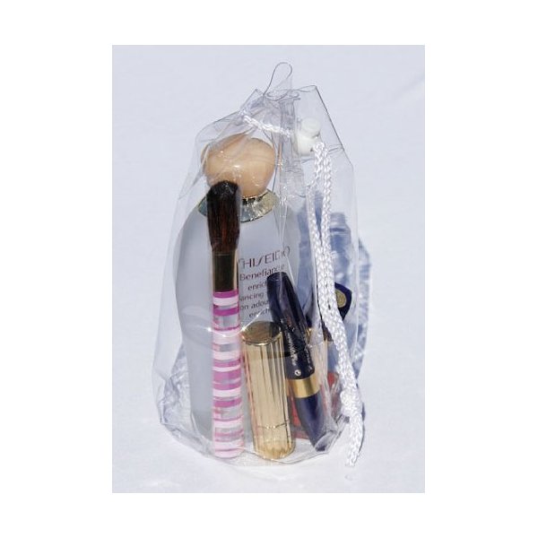 10 PVC Vinyl Soft Bag Drawstring Closure Cosmetic Pouch