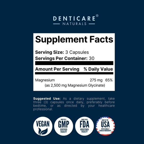 BiteGuard Supplement, Teeth Grinding & Bruxism Relief, 90 Capsules (Vegan Safe, Non-GMO) Magnesium for Bruxism Supplement by Denticare Naturals