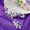 5 Pieces Wedding Hair Comb Bridal Hair Pins Pearl Crystal Wedding Hair Side Comb U-shaped Rhinestone Hair Accessories for Brides Women Girls (Silver)