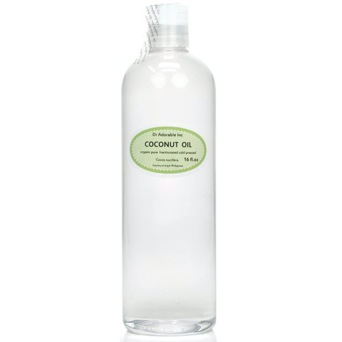 Dr Adorable - 16 oz - Fractionated Coconut Oil - 100% Pure Natural Organic Moisturizing For Face Skin & Hair