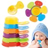 Baby Bath Toys for Kids Ages 1-3, 6PCS Mold Free Rainbow Floating Bathing Spoons, Water Table Toys for Infants 6-12 Months, Idea Early Educational Counting Pool Beach Toys Gift for Boys Girls