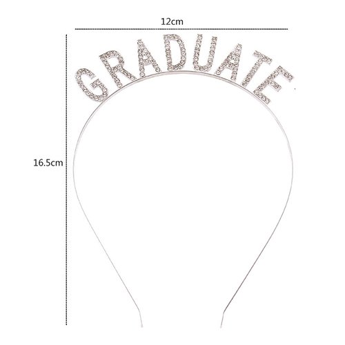 Soochat Graduation Headband Rhinestone Graduate Letter Hairband for Women Girls Party Decorations Supplies