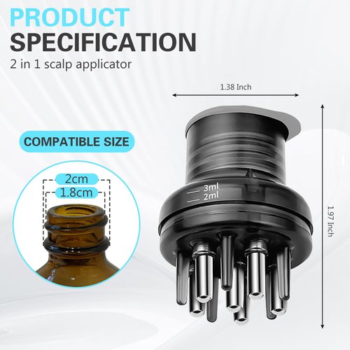 Scalp Massager Hair Oiling Applicator - Oil Applicator for Hair Dual Function Scalp Root Comb Applicator Hair Growth Scalp Bottle Applicator Brush (White)