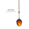 Rivers Edge Products 12" Ceiling Fan Pull Chain Extender, Pull String Extension for Light Fixture, Decorative Nature Ornament, Room, House, or Cabin Decor, Acorn
