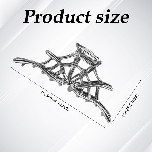 Spider Web Claw Clips, Metal Halloween Hair Clips Black Horror Hair Clips Gothic Hair Accessories for Women Girls Decoration