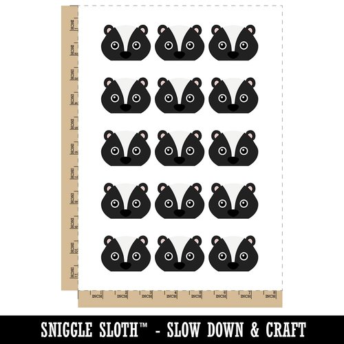 Peeking Skunk Temporary Tattoo Water Resistant Fake Body Art Set Collection - 15 2" Tattoos (1 Sheet)