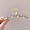 Bows Hair Clips Gold Metal Hair Accessories for Women Girls Sweet Dark Grey Bows Pearls Hair Claw Clips Shiny Gems Hairpins Strong Hold Nonslip Hair Clip for Thick or Thin Hair Decoration 1 Pcs