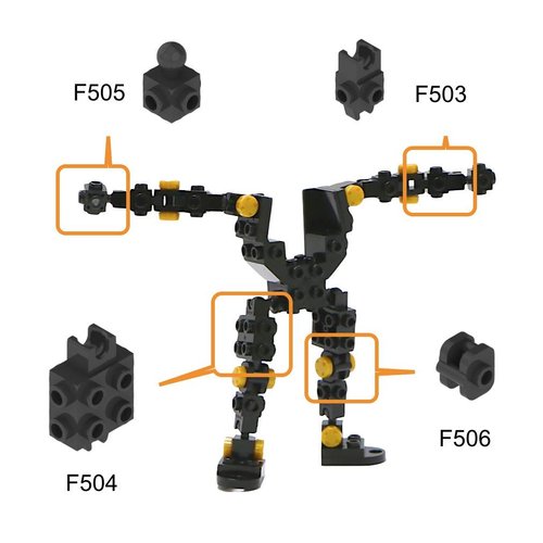 MyBuild Bricks Creative Building Bricks F505 - Spare Parts Building Blocks Build Mecha Frame, Ball Joints 20 Pieces