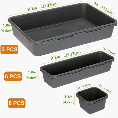 Kutesna 15 PCS Interlocking Desk Drawer Organizer Separator for Office,Bathroom,Kitchen,Makeup