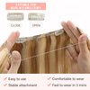 Rich Choices Wire In Hair Extensions Human Hair One Piece Secret Fish Line Hair Piece Halo Hair Extensions Real Human Hair Long Silky Straight #12P613 Golden Brown&Bleach Blonde 18 Inch