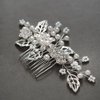 SWEETV Bridal Hair Comb Clip Pin Rhinestone Pearl Wedding Hair Accessories for Bride Bridesmaid, Silver