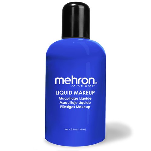 Mehron Makeup Liquid Makeup | Face Paint and Body Paint 4.5 oz (133 ml) (GLOW BLUE)