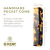 Kent OT TY 4.5" Fine Tooth Comb and Wide Tooth Comb Pocket Comb - Handmade Hair Comb for Men for Hair Combs, Beard Comb and Mustache Comb - Combs for Women and Kids, Saw Cut and Hand Polished