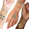 Flash Tattoos ISABELLA metallic temporary tattoo pack | 2 sheet pack, 13 metallic temporary tattoos | jewlery tattoos | boho festival tattoos