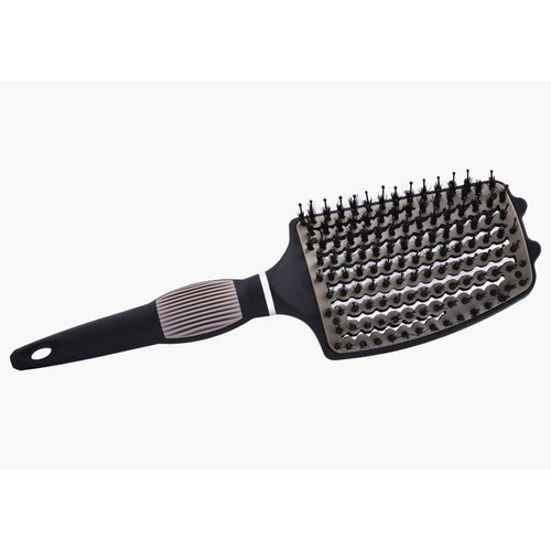 Curved Vented Over-sized Anti-static Boar Bristle Styling Hair Brush For Any Hair Type Men,Women,Kids.Smooth,Style,Detangle,Massage,Blow-dry,Use on Long,Short,Thick,Thin,Curly,Tangled,Wet or Dry Hair.