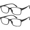 Computer Glasses 2 Pairs Anti Glare Anti Reflection Classic Reading Glasses Quality Comfort Glasses for Men and Women +0
