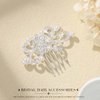 Latious Silver Pearl Hair Comb Bride Wedding Hair Cilps Sparkly Crystal Hair Piece Rhinestones Hair Accessories for Women and Girls