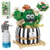 MEIEST Mini Bulbous Cactus Bonsai Building Blocks Set,Creative DIY Unique Decoration Home,Artificial Flowers Bouquet Plant Construction Building Bricks Toy for Kids Adult (Cactus-1)