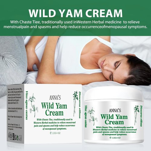 Anna's Organic Wild Yam Cream, Wild Yam Cream Body Moisturizer for All Skin Types
