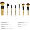 SHANY Bamboo Makeup Brush Set - Vegan Professional Makeup Brushes With Premium Synthetic Hair & Cotton Pouch for Easy Brush Storage - 7pc