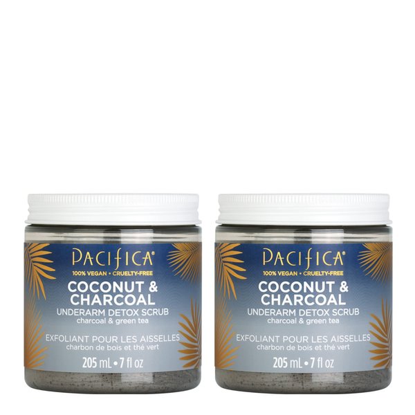 Pacifica Beauty, Coconut and Charcoal Underarm Detox Scrub, For Natural Deodorant Users, Aluminum Free, Safe for Sensitive Skin, 100% Vegan and Cruelty Free + Clean Beauty