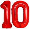 40 Inch Giant Red Number 10 Balloon, Helium Mylar Foil Number Balloons for Birthday Party, 10th Birthday Decorations for kids and adults, 10 Year Anniversary Party Decorations Supplies