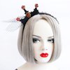 LSHDXD Halloween Headband for Women ，Baroque retro crown Headband with Lace Veil Hair bands for Halloween Decorations Party Supplies Queen Dress Up