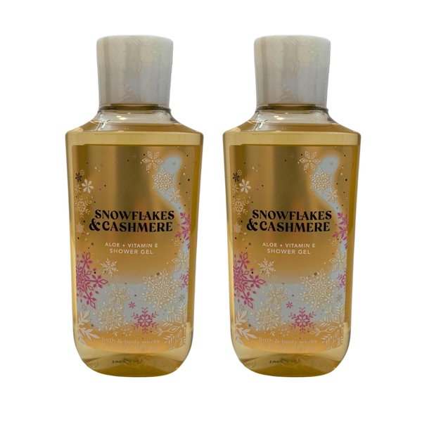 Bath & Body Works Shower Gel, Gift Set of 2, 10oz Each (Snowflakes Cashmere)