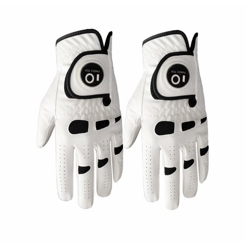 Men’s Golf Glove Left Hand Right with Ball Marker Value 2 Pack, Weathersof Grip Soft Comfortable, Fit Size Small Medium ML Large XL, by Finger Ten (M/Large, Left)