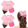 2Pcs Back to School Hair Bow Ties Pink Pencil Hair Ties Big Cute Scrunchies Teen College Elastic Ponytail Holder Cheer Sports Hair Bows for First Day of School Great Holiday Gifts for Students Girls
