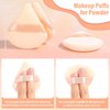 Thrilez 20pcs Triangle Powder Puff, Loose Powder Puffs Makeup Puff for Face Powder, Setting Powder Puff for Make Up, Face Puff Pads for Press Powder, Sponge Powder Applicator for Face and Eye (Beige)