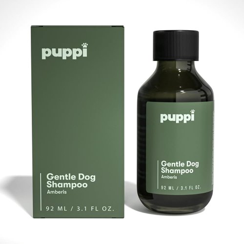 PUPPI Gentle Dog Shampoo Mini (Amberis) | 3.1 fl oz. / 92 ml | Sulfate-Free Cleansing Formula | Enriched with Aloe Vera and Cucumber Extract | Travel Size Shampoo