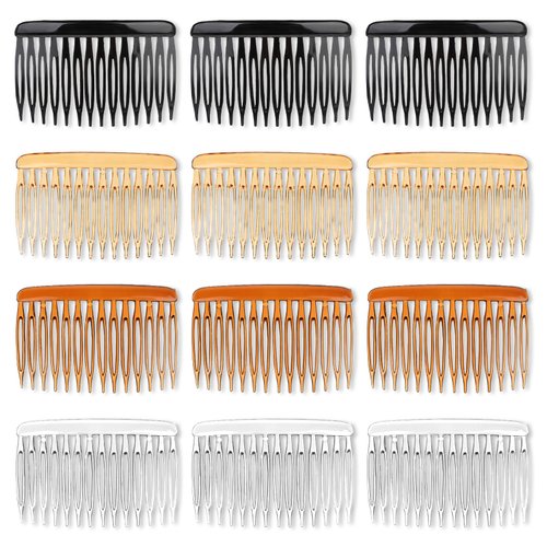 12 Pcs Hair Side Combs French Twist Hair Comb 14 Teeth Decorative Hair Combs Vintage Style Hair Clips Pins Accessories Plastic Fine Hair Clips Hair Styling Comb for Women Bridal Fine Long Curly Hair