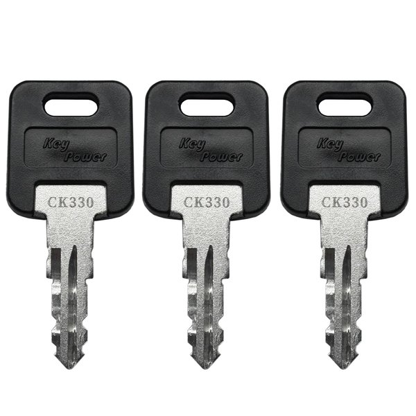 (3) KeyPower CK330 RV Keys for Kencon Baggage Door, RVs Camper Travel Trailer Motorhome