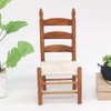 Dollhouse Chair, Miniature Wooden Vintage Chair for 1:12 Dolls DIY Dollhouse Accessories(Red Brown)