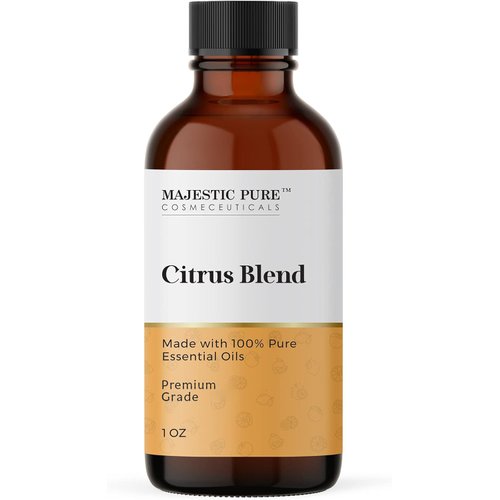 Majestic Pure Citrus Essential Oil Blend | 100% Pure & Natural for a Joyful, Positive Aroma | Pink Grapefruit, Orange, Spearmint, Lemon Essential Oil for Diffusers & Aromatherapy | 1oz