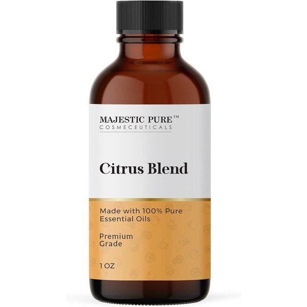 Majestic Pure Citrus Essential Oil Blend | 100% Pure & Natural for a Joyful, Positive Aroma | Pink Grapefruit, Orange, Spearmint, Lemon Essential Oil for Diffusers & Aromatherapy | 1oz