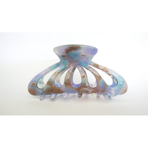 Generic Lavender purple blue tan creme colorful marbled hair claw clip